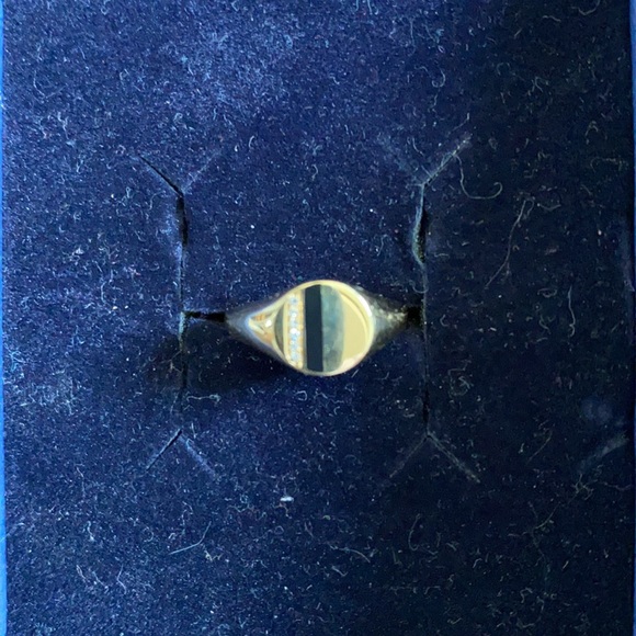 EF COLLECTION 14K Rose Gold Enamel Stripe Ring - - Picture 2 of 9